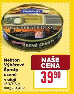 Billa Nekton Výběrové Šproty uzené v oleji nabídka