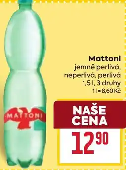 Billa MATTONI jemně perlivá, neperlivá, perlivá nabídka