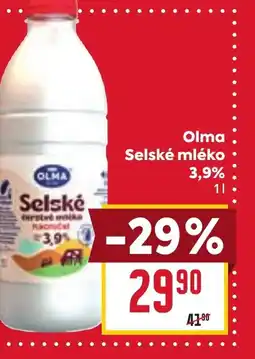 Billa Olma Selské mléko 3,9% nabídka