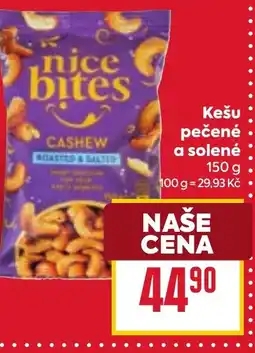 Billa Kešu pečené a solené nabídka