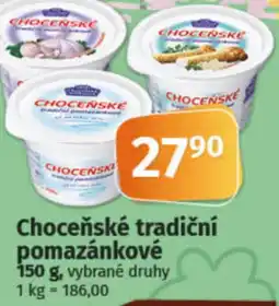 COOP TIP Choceňské tradiční pomazánkové nabídka