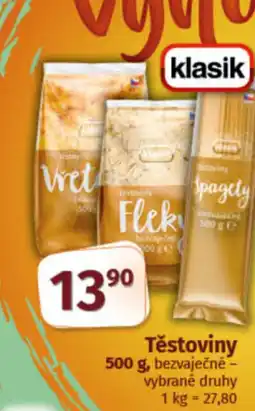 COOP TIP Těstoviny nabídka