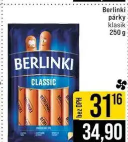 Jip Berlínki párky klasik nabídka