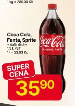 Hruška Coca-Cola, Fanta, Sprite nabídka