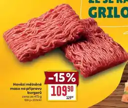 Billa Hovězí mleté maso na přípravu burgerů nabídka