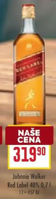 Billa Johnnie Walker Red Label 40% 0,7 l nabídka