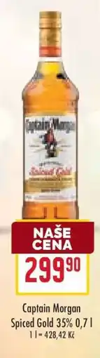 Billa Captain Morgan Spiced Gold 35%, 0,7 l nabídka