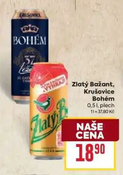 Billa Zlatý Bažant, Krušovice Bohém nabídka
