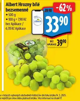 Albert Hrozny bílé bezsemenné nabídka