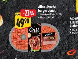 Albert Hovězí burger donut nabídka