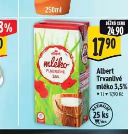 Albert Trvanlivé mléko 3,5% nabídka