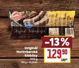Billa Originál norimberské klobásky nabídka