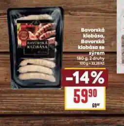 Billa Bavorská klobása se sýrem nabídka