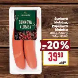 Billa Papriková klobása nabídka