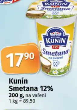 COOP TIP Kunín Smetana 12% nabídka