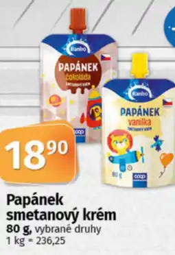 COOP TIP Papánek smetanový krém nabídka