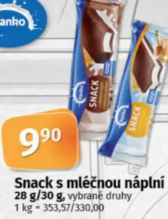 COOP TIP Snack s mléčnou náplní nabídka