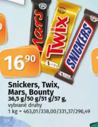 COOP TIP Snickers, Twix, Mars, Bounty nabídka