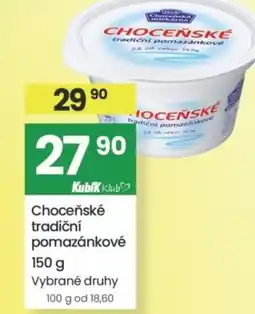 Kubík potraviny Choceňské tradiční pomazánkové nabídka