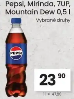 Kubík potraviny Pepsi, Mirinda, 7UP, Mountain Dew nabídka