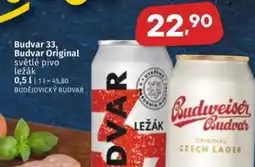 Coop Budvar 33, Budvar Original světlé pivo ležák nabídka