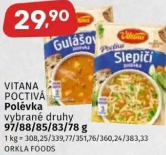 Coop VITANA POCTIVÁ Polévka nabídka