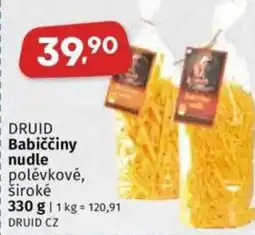 Coop DRUID Babiččiny nudle polévkové, široké nabídka