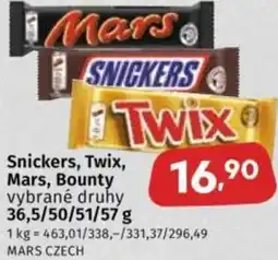 Coop Snickers, Twix, Mars, Bounty nabídka