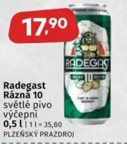Coop Radegast Ráznǎ 10 světlé pivo výčepní nabídka