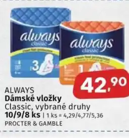 Coop ALWAYS Dámské vložky nabídka