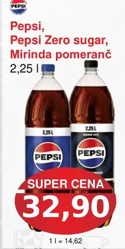 PLUS JIP PEPSI Pepsi Zero sugar, Mirinda pomeranč nabídka