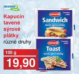 Kapucín tavené sýrové plátky