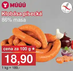 PLUS JIP Klobása písecká nabídka