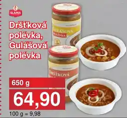 PLUS JIP Dršťková polévka, Gulášová polévka nabídka
