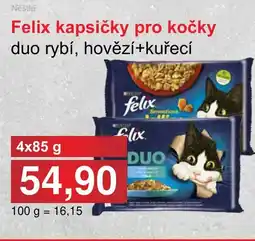 PLUS JIP Felix kapsičky pro kočky duo rybí, hovězí+kuřecí nabídka