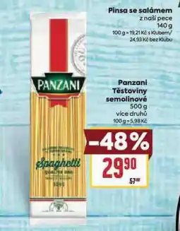 Billa Panzani těstoviny nabídka