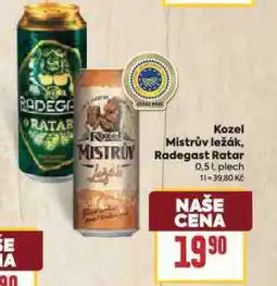 Billa Pivo radegast ratar nabídka