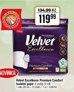 TEMPO Velvet Excellence Premium Comfort toaletní papír nabídka