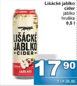 Jip LIŠÁCKÉ JABLKO Cider nabídka
