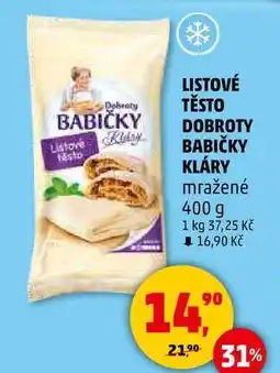 Penny Market LISTOVÉ TĚSTO DOBROTY BABIČKY KLÁRY mražené, 400 g nabídka