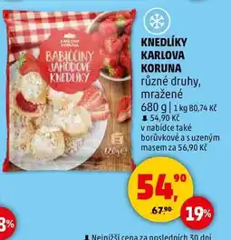 Penny Market KNEDLÍKY KARLOVA KORUNA různé druhy, mražené, 680 g nabídka