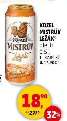 Penny Market KOZEL MISTRŮV LEŽÁK plech, 0,5 l nabídka