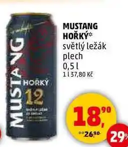 Penny Market MUSTANG HORKÝ světlý ležák plech, 0,5 l nabídka