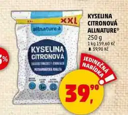 Penny Market KYSELINA CITRONOVA ALLNATURE, 250 g nabídka