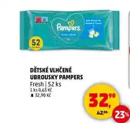 Penny Market DĚTSKÉ VLHČENÉ UBROUSKY PAMPERS Fresh, 52 ks nabídka