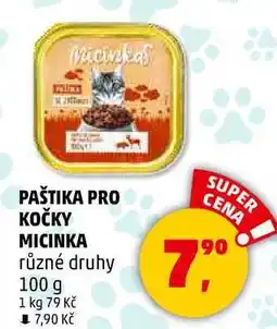 Penny Market PAŠTIKA PRO KOČKY MICINKA různé druhy, 100 g nabídka