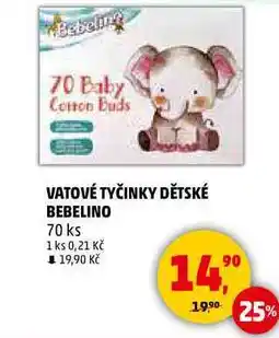 Penny Market VATOVÉ TYČINKY DĚTSKÉ BEBELINO, 70 ks nabídka