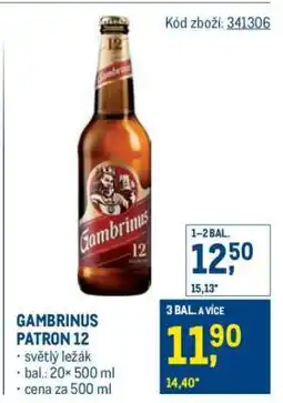 Makro Gambrinus Patron 12 nabídka