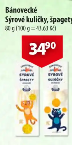CBA Bánovecké Sýrové kuličky, špagety nabídka