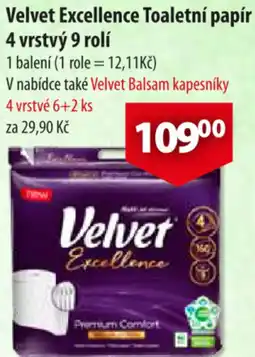 CBA Velvet Excellence Toaletní papír Kosmetické papírové 4 vrstvý nabídka